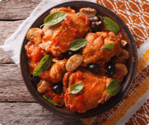 Geschmortes Huhn Cacciatore