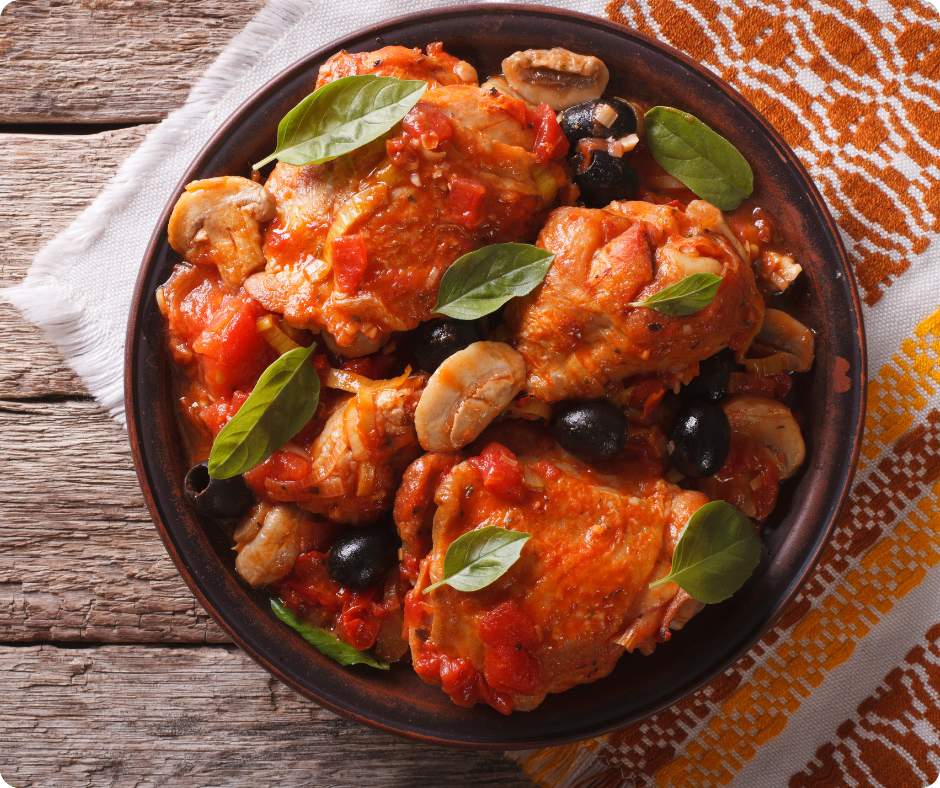 Geschmortes Huhn Cacciatore