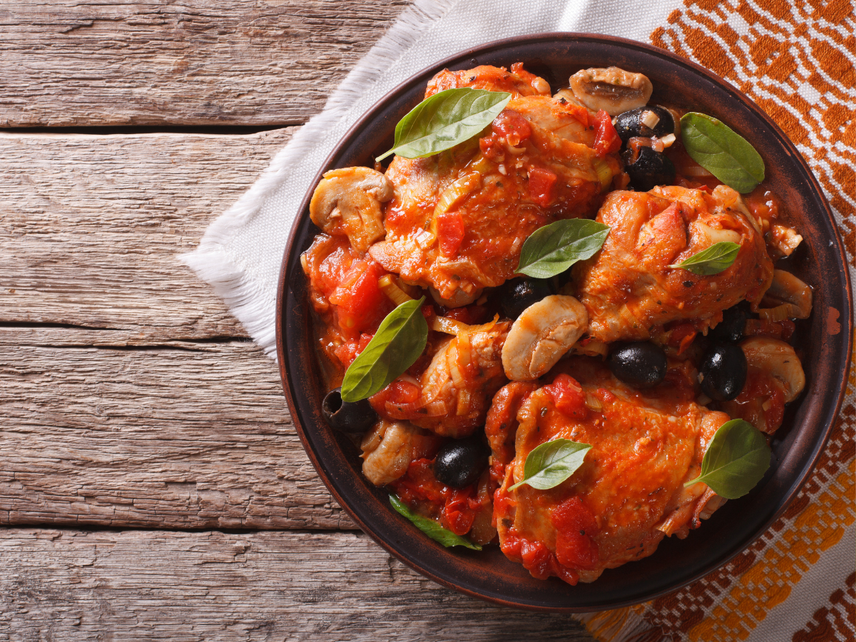 Geschmortes Huhn Cacciatore