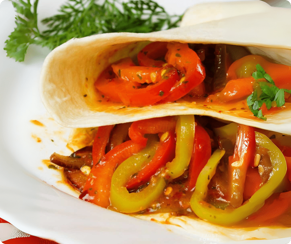 Hummuswrap mit gebratenem Paprika