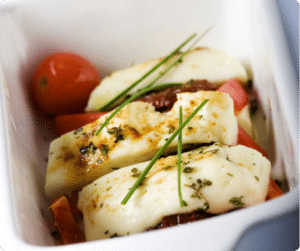 Gebratener Halloumi mit Gemüsepaket