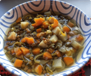 Linsensuppe mit Speck