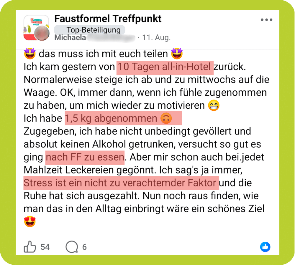 Michaela hat im Urlaub trotz vieler Ausnahmen mit der Faustformel abgenommen.