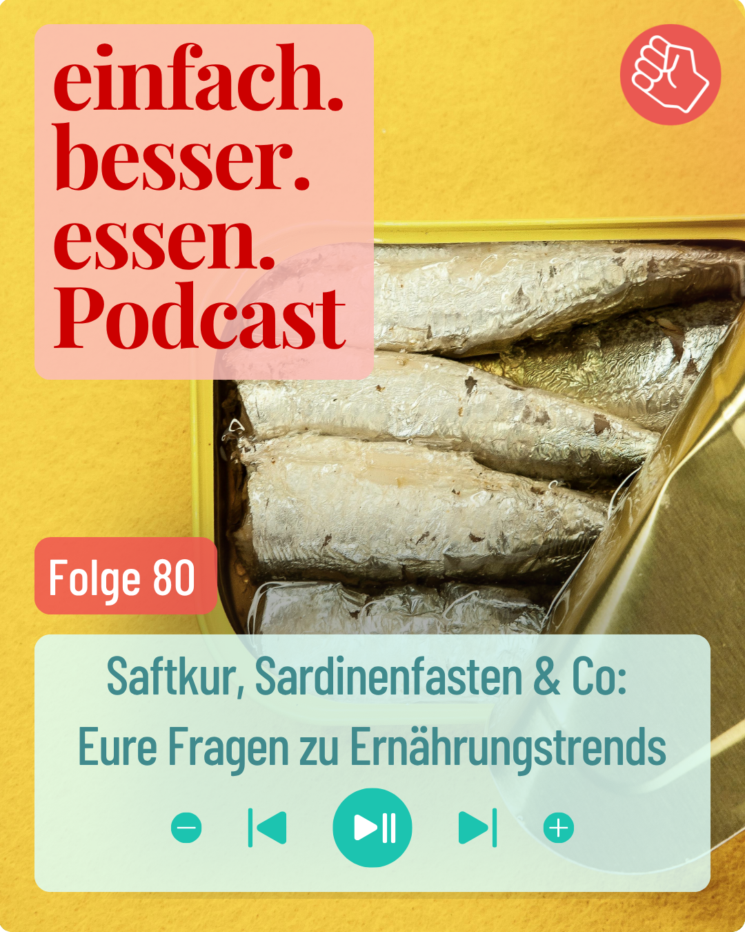 Titelbild mit einer Dose Sardinen auf gelben Hintergrund.