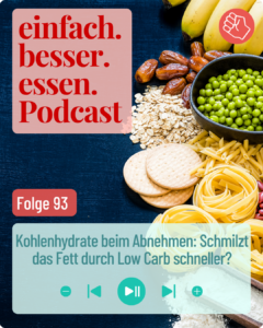 Verschiedene Kohlenhydratquellen liegen auf einem Tisch.