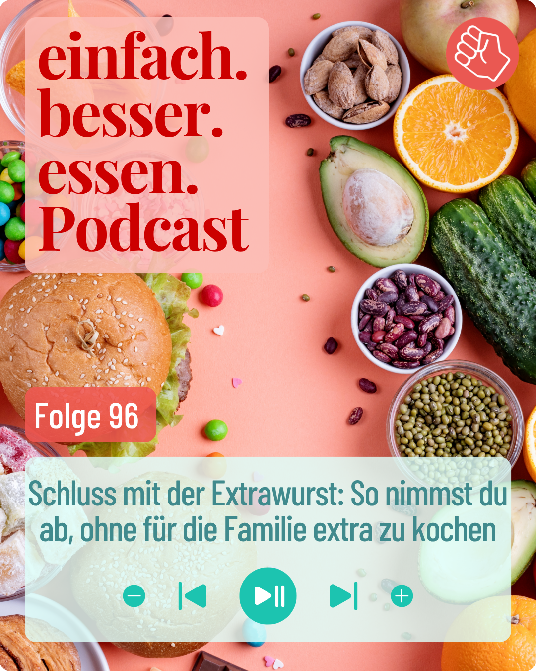 Gesunde und ungesunde Mahlzeit für die Familie extra kochen.